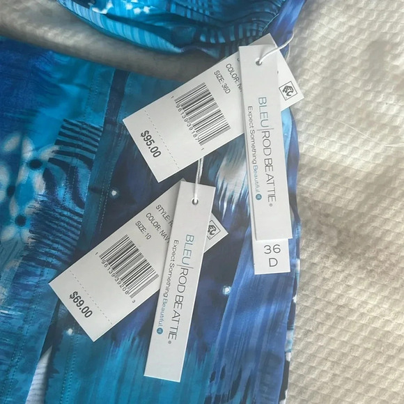 Bleu Rod Beattie Too Hot To Handle Bikini Set Top Size 36D Skirted Bottom Sz 10 - Picture 11 of 11